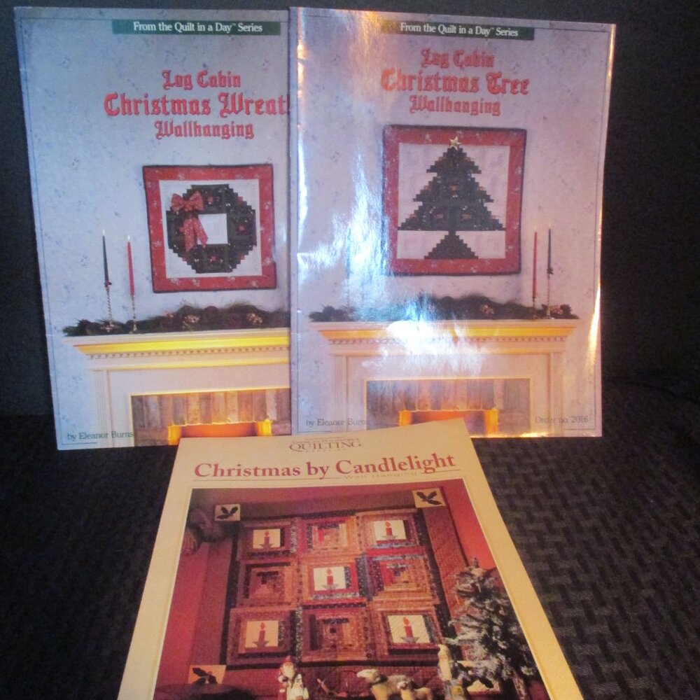 CHRISTMAS WALL HANGING QUILT PATTERNS/WREATH/TREE/CANDLELIGHT